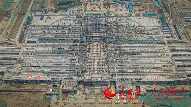 Main structure of Xiongan railway station's west section completed
